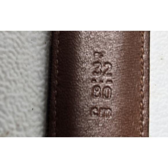 Coach Leather Belt 32" Burnished Cowhide/Solid Brass Brown Leather 5700 - Picture 6 of 7